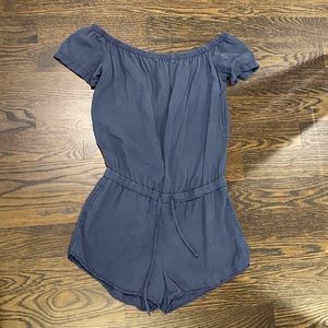 Bella Dahl - Blue - Off the Shoulder Romper - Small